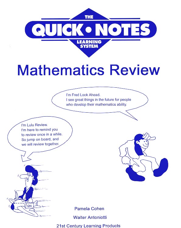 Quick Notes 
for mathematics review